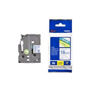 Brother TZe243 18mm white/blue (TZE243)