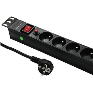 Qoltec Listwa zasilająca 19'', 16A, 1U, PDU, 6xSCHUKO, 2m (53995)