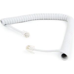Gembird Spiralny kabel telefoniczny RJ10 (4P4C) 2m, biały (TC4P4CS-2M-W)