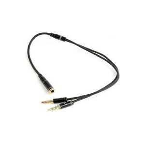 Kabel Gembird Jack 3.5mm - Jack 3.5mm x2 0.2m czarny (CCA-418M)