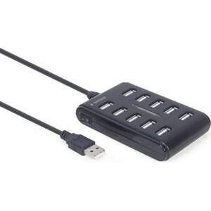HUB USB Gembird GEMBIRD HUB USB 2.0 10-PORTOWY, CZARNY
