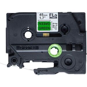 Brother BROTHER FLE7511 21MMX45MM BLACK ON GRN FLAG TAPE