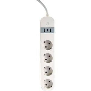 Gembird Inteligentna listwa zasilajšca Tuya 4xDE 2xUSB-A 1xUSB-C Biała