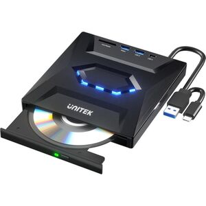 Odtwarzacz DVD Unitek Unitek Nagrywarka zewnętrzna DVD/CD, Hub USB 5Gbps, czytnik kart SD