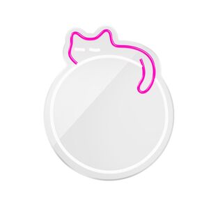 Neon MIRROR LED SLEEPING CAT white pink FMNE03 Forever Light 5907457763029