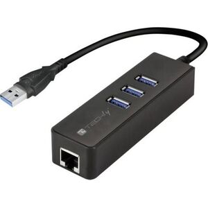 HUB USB Techly 1x RJ-45  + 3x USB-A 3.0 (IDATA-USB-ETGIGA-3U2)