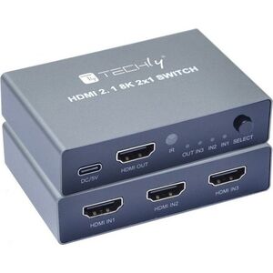 Adapter AV Techly Techly 3-Portowy Przełącznik HDMI 2.1 8K*60Hz 3x1 z Pilotem IR