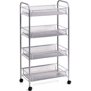 Zeller Universal organizer, ράφι με ρόδες, ατσάλινο πλέγμα, αποθήκευση σε 4 επίπεδα, Zeller 13429155 4003368181721