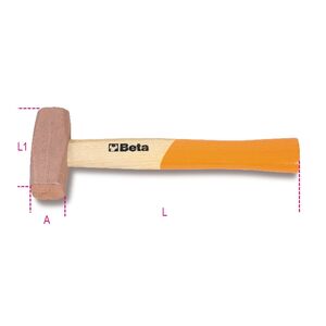Beta Tools Młotek specjalistyczny rączka drewniana 400g 260mm (1385/400)