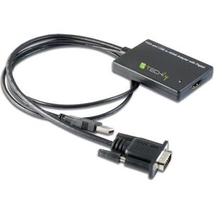 Adapter AV Techly D-Sub (VGA) - HDMI + USB-A czarny (301665)