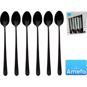 Amefa Austin 1410 - 6 Iced Teaspoons in trend box - black