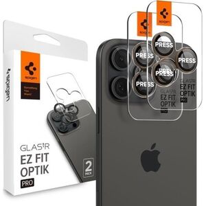 Spigen Spigen Glass tR EZ Fit Optik Pro 2 Pack, desert titanium - iPhone 16 Pro/Pro Max