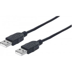 Kabel USB Manhattan USB-A - USB-A 1 m Czarny (353892)