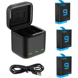 Telesin trójkanałowa box Telesin dla GoPro Hero 9 / Hero 10 + 3 baterie (GP-BNC-902)