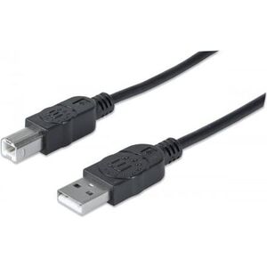 Kabel USB Manhattan USB-A - USB-B 1 m Czarny (306218)