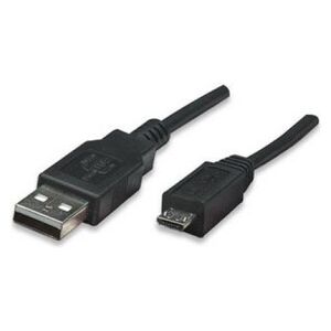 Kabel USB Manhattan USB-A - microUSB 0.5 m Czarny (325677)