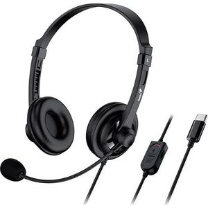 Słuchawki Genius Genius HS-230U USB-C, słuchawki z mikrofonem, regulacja głośności, czarna, 2.0, zamykane