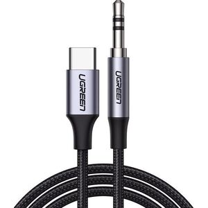 Kabel USB Ugreen USB-C - mini Jack 3.5 mm 1 m Czarny (UGR1190BLK)