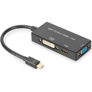 Adapter AV Digitus DisplayPort Mini - HDMI - D-Sub (VGA) - DVI-I czarny (AK-340419-002-S)