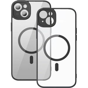 Baseus Zestaw ochronny Baseus Frame przeźroczyste etui magnetyczne i szkło hartowane do iPhone 14 Plus (czarny)