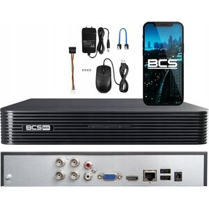 Rejestrator BCS REJESTRATOR AHD, HD-CVI, HD-TVI, CVBS, TCP/IP BCS-B-XVR0401(2.0) 4 KANAŁY BCS BASIC