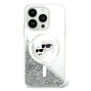 Karl Lagerfeld case for iPhone 16 6,1&quot; KLHMP16SLGKCSGH transparent Hard Liquid Glitter Karl&Choupette Head MagSafe 3666339319120