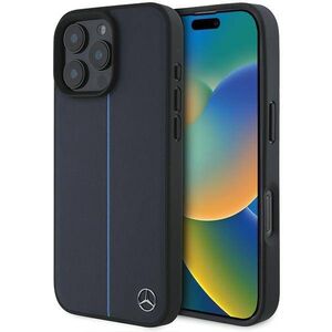 Mercedes case for iPhone 16 Pro Max 6,9&quot; MEHMP16X23RURBV Hardcase MB Blue Line Leather MagSafe navy blue 3666339325671