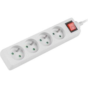 Listwa zasilająca Lanberg PS1 4 gniazda 1.5 m biała (PS1-04E-0150-W)