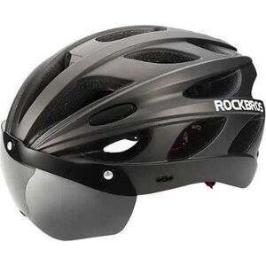 RockBros Kask rowerowy regulowany + okulary Rockbros TT-16 (czarny)