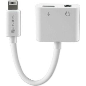4smarts 4smarts Kabel Audio Ładowanie Splitter Lightning - Lightning + 3.5mm AUX biały/white 468673