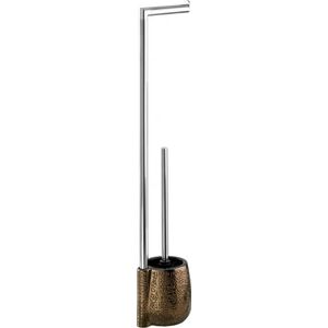 Wenko uchwyt rolki toalety i szczotka Marrakesh 72 cm stal nierdzewna brązowa