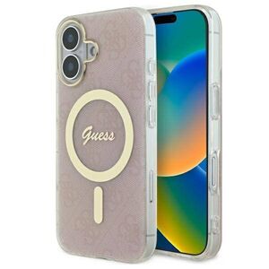 Original Case IPHONE 16 PLUS Guess Hardcase IML 4G MagSafe (GUHMP16MH4STP) pink 3666339342050