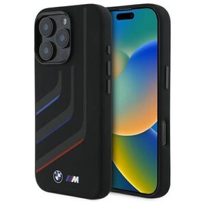 Original Case IPHONE 16 PRO BMW Hardcase Silicone Turning Lines MagSafe (BMHMP16L23SLIK) black 3666339324988