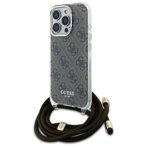 Original Case IPHONE 16 PRO Guess Hardcase Crossbody Cord 4G Print (GUHCP16LHC4SEW) brown 3666339345181