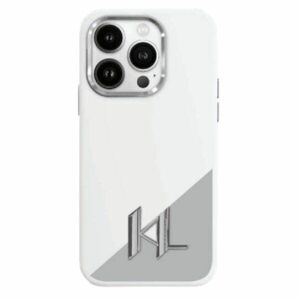 Original Case IPHONE 16 Karl Lagerfeld Hardcase Silicone Initial Metal Logo MagSafe (KLHMP16SSCMKMPCH) white 3666339318000