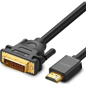 Kabel Ugreen Ugreen kabel przewód przejściówka adapter DVI 24+1 pin (męski) - HDMI (męski) FHD 60 Hz 1,5 m czarny (HD106 11150)