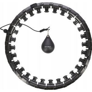 HMS HHW12 PLUS SIZE HULA HOP BLACK Z WYPUSTKAMI I OBCIĄŻNIKIEM HMS