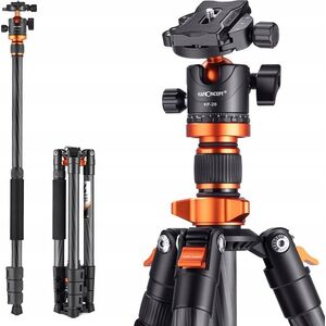Statyw Kf Statyw z włókna węglowego 160cm 10kg + Monopod / K&F / D254C1 +BH-28L / KF09.109