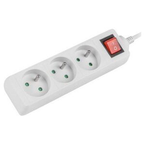 Listwa zasilająca Lanberg PS1 3 gniazda 1.5 m biała (PS1-03E-0150-W)