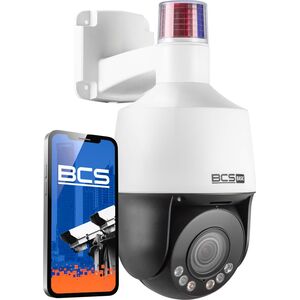 Kamera IP BCS Kamera obrotowa IP 5 Mpx BCS-B-SIP154SR5L1 z alarmami świetlnymi i dźwiękowymi