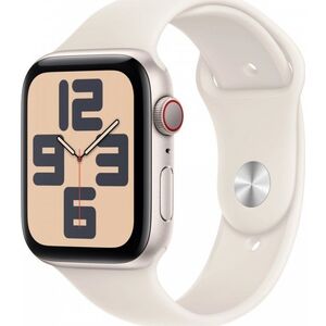 Smartwatch Apple Watch SE GPS + Cellular, koperta 44 mm z aluminium w kolorze księżycowej powiaty z paskiem sportowym w kolorze księżycowej powiaty - rozmiar M/L