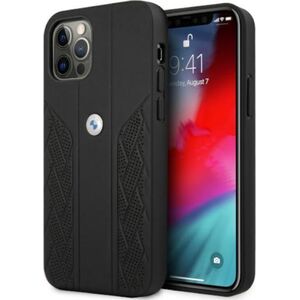 BMW Etui Bmw Bmhcp12Mrsppk Iphone 12/12 Pro 6,1" Czarny/Black Hardcase Leather Curve Perforate