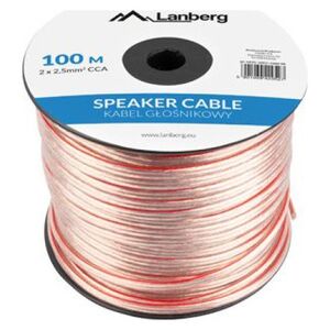 Przewód Lanberg głośnikowy 2x2.5mm2 100m przezroczysty