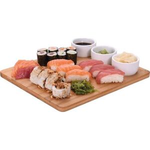 Excellent Houseware Deska BAMBUSOWA z kokilkami miseczkami zestaw do sushi przystawek dań