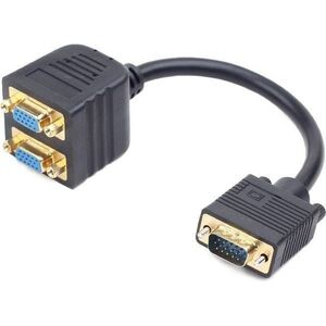 Gembird D-Sub (VGA) x2 D-Sub (VGA), 0.2m, Czarny (CC-VGAX2-20CM)