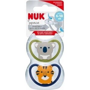 NUK Nuk smoczek usp.silikon 6-18m-cy Space 2szt.