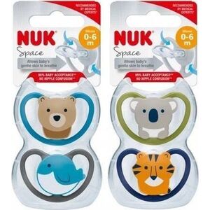 NUK Nuk smoczek usp.silikon 0-6m-cy Space 2szt.