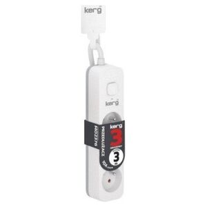 Kerg Przedłużacz KERG z wyłącznikiem-3 gniazda-biało-szary-3m-10A-H05VV-F-3x1,0mm2
