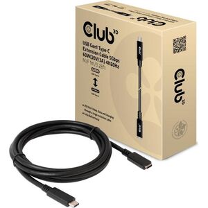 Kabel USB Club 3D USB-C - USB-C 1 m Czarny (500711)