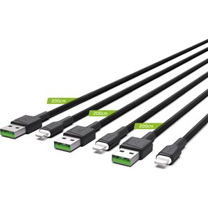 Kabel USB Green Cell USB-A - Lightning 2 m Czarny (KABGCSET06)